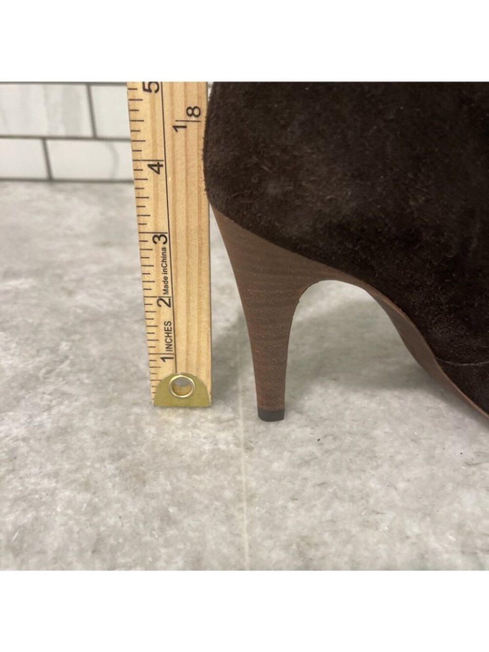 Tory Burch Belen Booties Womens 7.5 Brown Suede Ankle Stiletto Heels Booties - Picture 8 of 13